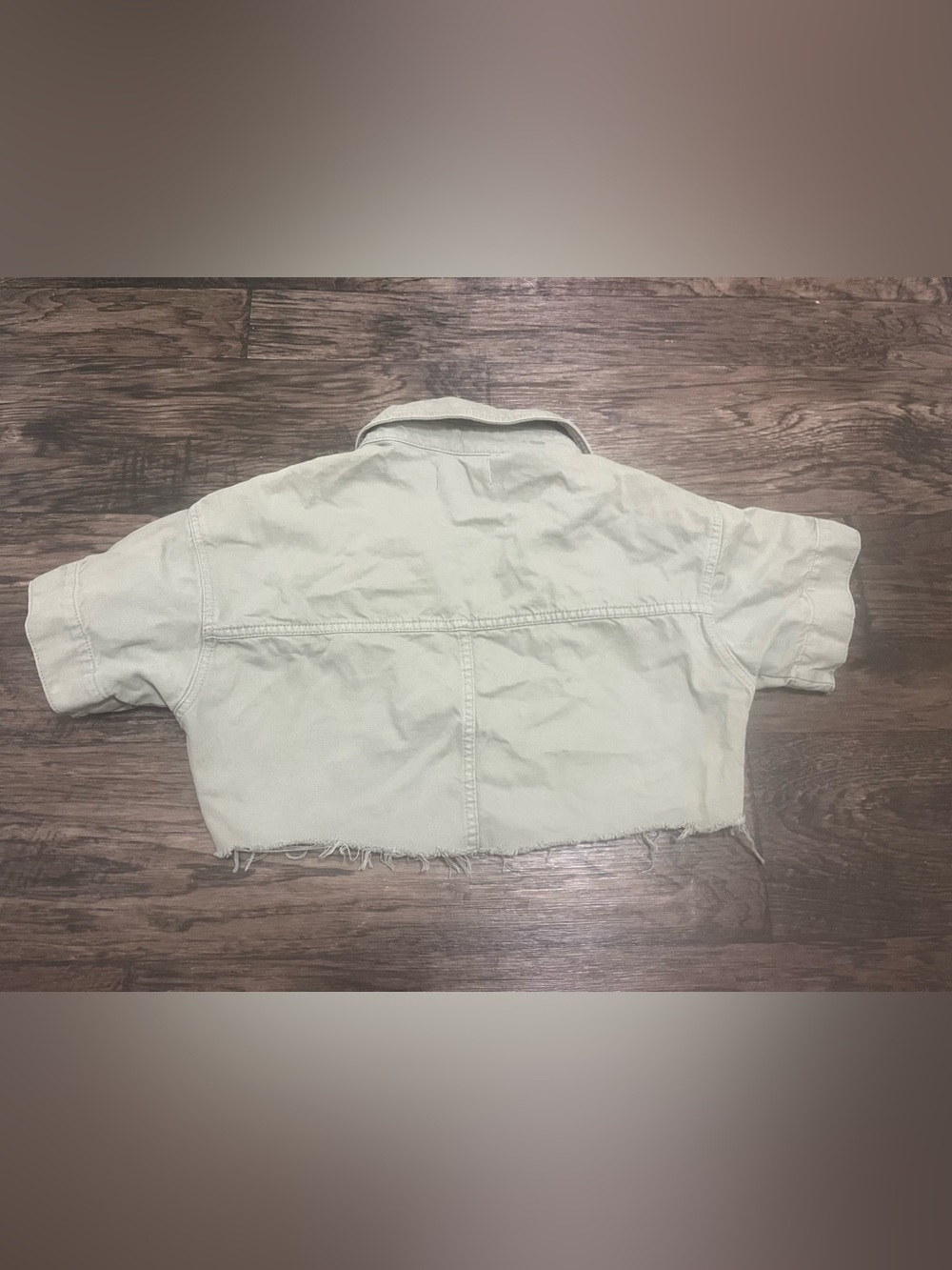 We The Free Light Sage Green Cropped Jean Jacket - Picture 3 of 3